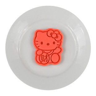 新年kt猫hellokitty卡通饼干模具招财猫曲奇按压印花家用烘焙工具
