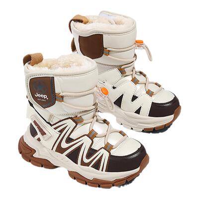JEEP儿童雪地靴加绒加厚2025新款冬季防水防滑男童靴子女童大棉鞋
