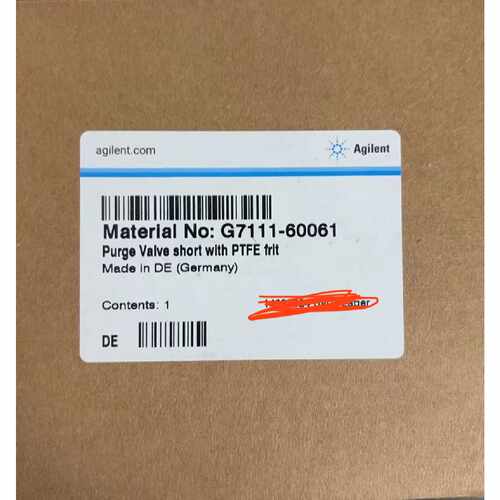议价G7111-60061安捷伦带PTFE滤芯的短放空阀600bar用G7110B G711