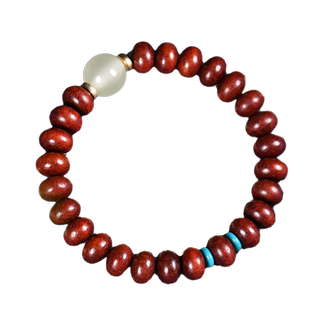 新品黑檀木算盘珠手串单圈紫檀花梨虎皮檀片珠原创DIY佛珠女士款