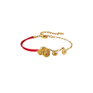 【12月上新】白岚红宝葫芦红绳手链红宝石饰品首饰女精致SL4191