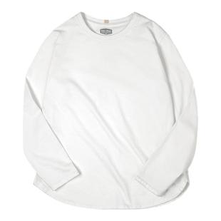 马登黑白色基础款针织纯棉打底磨毛长袖t恤宽松内搭卫衣上衣女秋