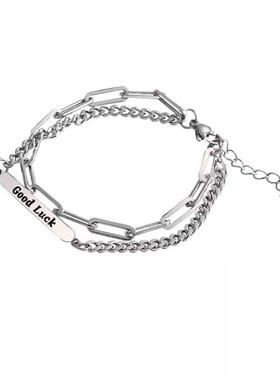 ins风钛钢不掉色拼接潮牌手链