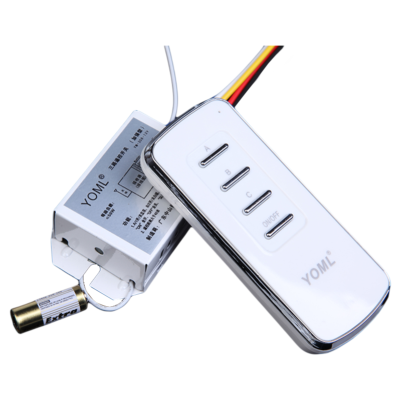 无线遥控电源控制衣柜展柜灯带开关直流DC12V三路电瓶太阳能车灯