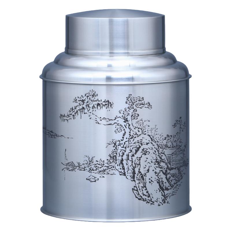 纯锡茶叶罐杨东昇手刻大号茶筒