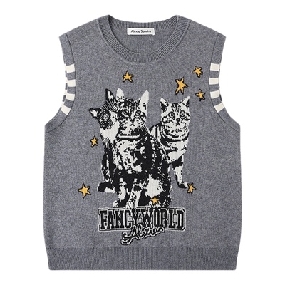 宠物派对系列我爱猫咪针织马甲