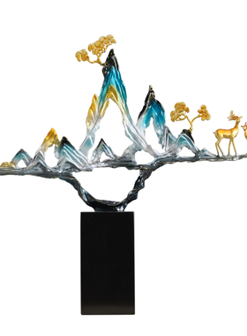 南初先生青山福鹿摆件乔迁送礼