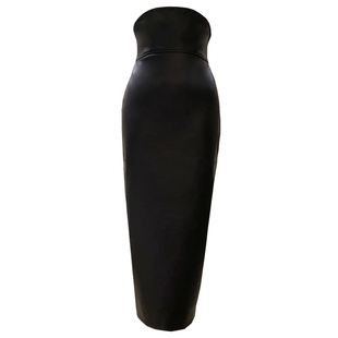 2025秋冬新款高腰包臀半身裙女显瘦气质中长裙韩版时尚PU皮一步裙