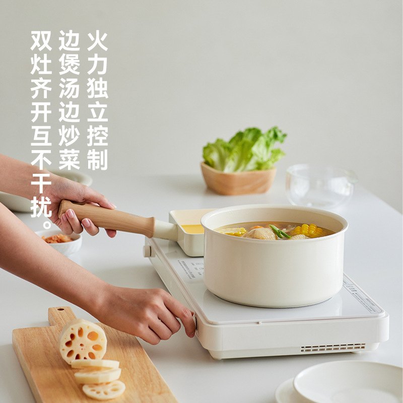 olayks立时IH双灶电磁炉大功率多功能火锅炒菜一体