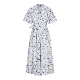MOUSSY 2025夏季新品法式浪漫系带碎花衬衫连衣裙028ISA33-2371