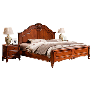 别墅乡村美式实木床1.8大气主卧室家用一米五的床复古欧式双人床