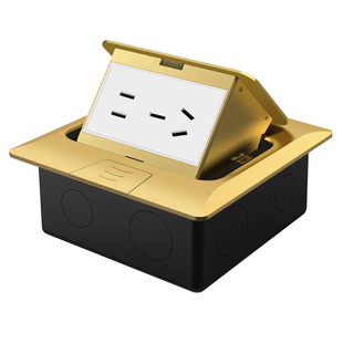 国际电工地插座全铜阻尼防水隐形嵌入式超薄地面盖板五孔网络地插