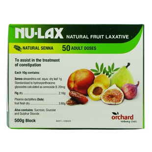 跨境进口澳洲Nu-lax乐康膏天然果蔬膳食纤维无花果500g西梅芦荟片