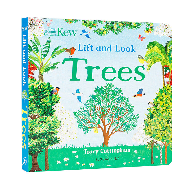 英文原版进口Kew: Lift and Look Trees树木 3-5岁低幼儿童英语启蒙认知绘本 宝宝撕不烂纸板书 亲子互动共读早教图画书翻翻书