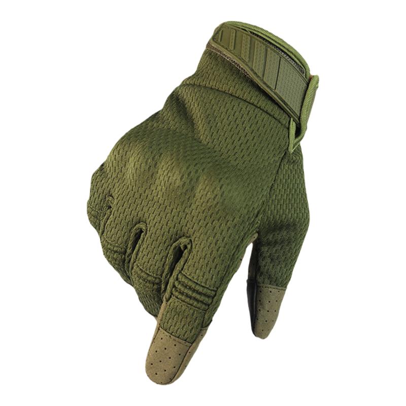 军绿色作战手套 OD色全指软内衬战术手套 户外运动骑行防护手套