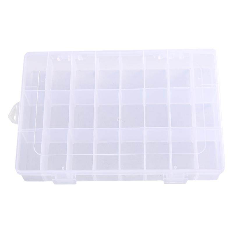 简约单层家居带盖大容量透明塑料首饰盒多格饰品盒收纳盒10格15格