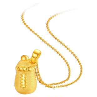 潮宏基趣玩金奶瓶黄金吊坠足金串珠挂坠转运珠女不含项链礼物计价