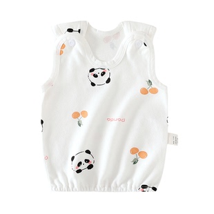 婴儿背心纯棉a类66码无骨皮筋上衣春款男宝女宝婴儿衣服吊带背心