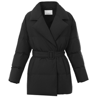 【霍尔多巴吉白鹅绒】LANCY/朗姿25冬新款大翻领短款收腰羽绒服女