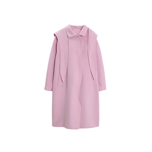 有耳uare原创设计 兔子的秘密 可拆兔耳朵帽子羊毛双面呢大衣外套