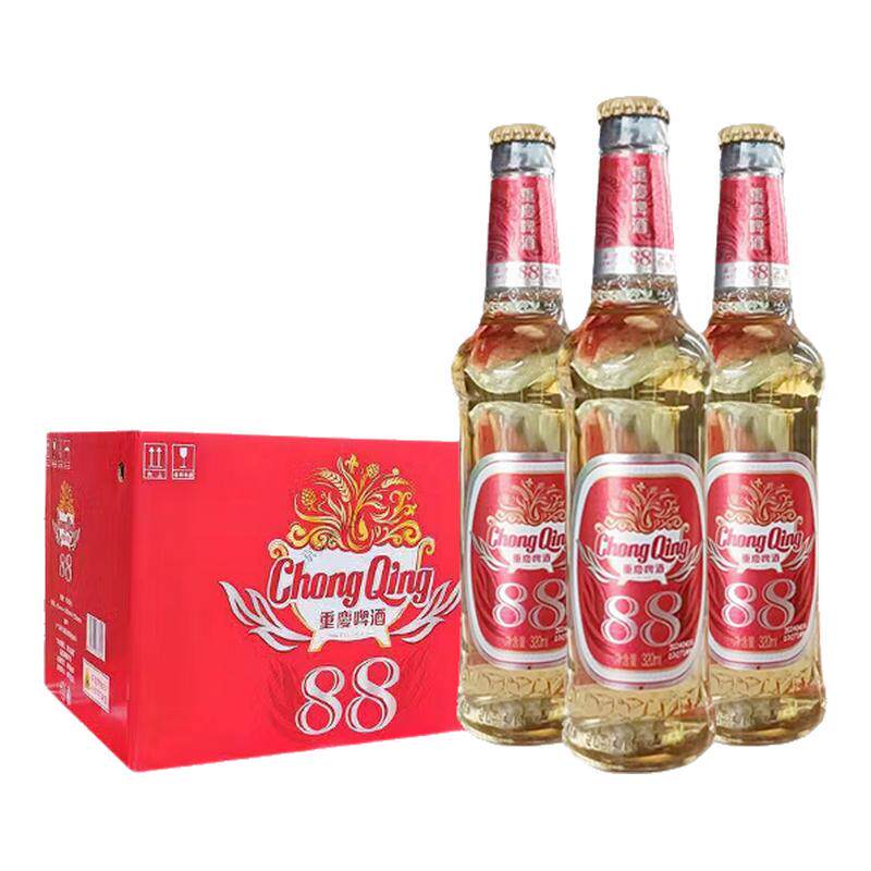重庆88山城味道夜场玻璃瓶啤酒320ml*24瓶火锅烧烤聚会低度清爽