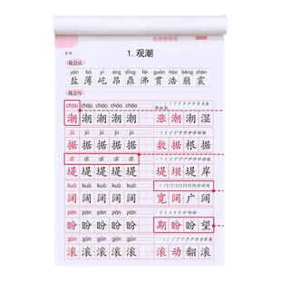 五年级上册下册课本同步语文字帖人教版小学生练字帖笔画笔顺英语5每日一练楷书专用21天写字帖贴生字练习本正楷钢笔临摹硬笔书法