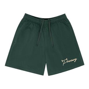 Gbiaior墨绿色五分裤中腰设计感运动短裤女跑步通勤热裤毛圈裤子