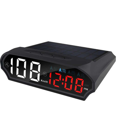 2025新款电子狗太阳能hud车速抬头显示汽车安全预警仪超速提醒器