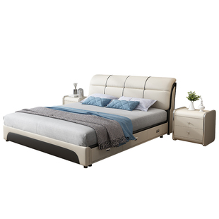 皮床1.8米主卧2米大床榻榻米双人科技布艺1.5m床储物童床现代简约