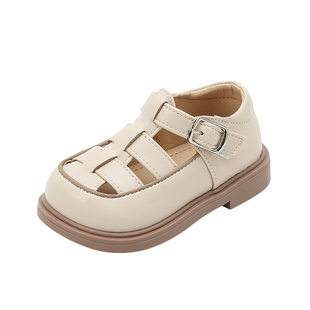 2023夏季学步鞋女宝宝镂空凉鞋女童公主小皮鞋1到3岁软底婴儿鞋子