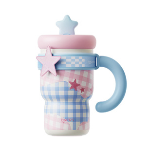 【白鹿同款】哈尔斯保温杯女生高颜值水杯陶瓷吸管杯咖啡杯子礼物