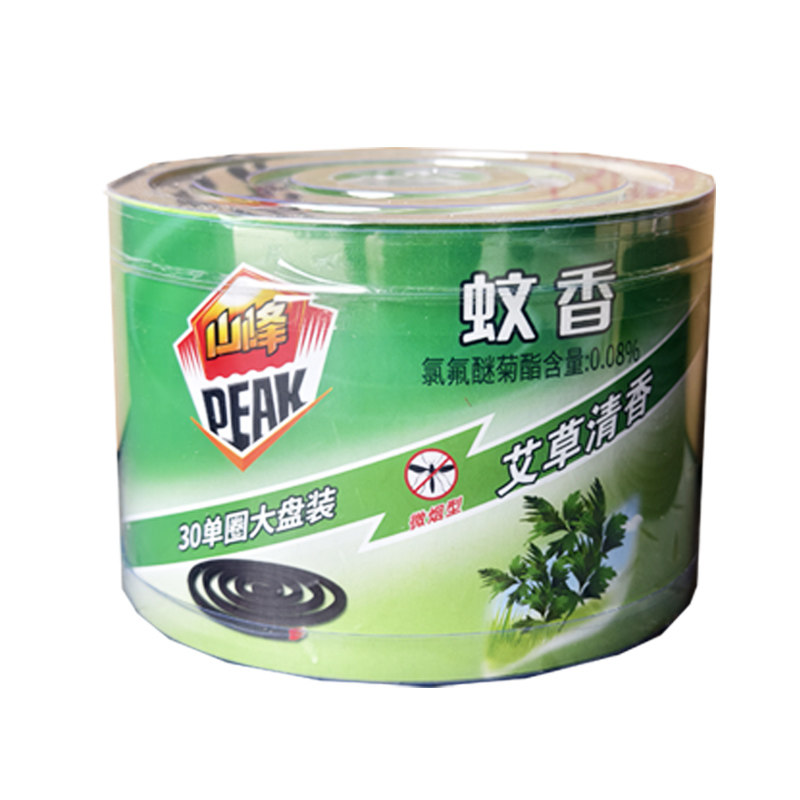 山峰艾草清香蚊香30单圈桶装家用