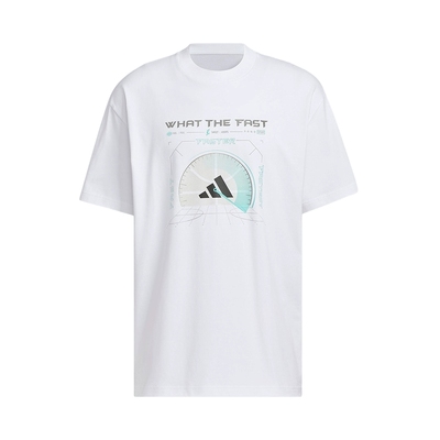 adidas阿迪达斯篮球风宽松半袖夏男白色GRAPHIC短袖T恤KA2296