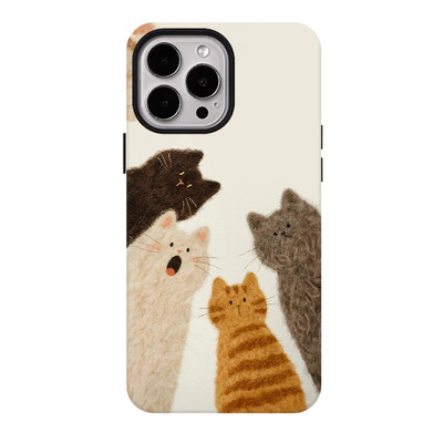 毛绒小猫适用苹果17promax手机壳iphone16pro菲林磁吸支架个性华为P80小米15小众vivo防摔保护壳oppo日韩简约