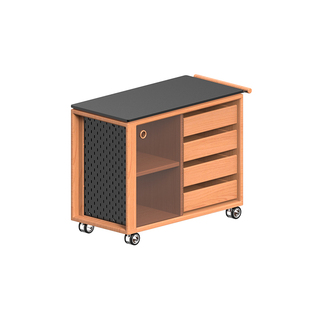 出乎生活家具巴士茶水柜樱桃木沙发边柜岩板台移动茶几边几小桌子