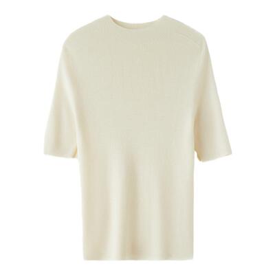 思诺芙德半高领一体成衣羊毛短袖