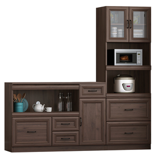 现代简约餐边柜高低组合柜多功能厨房碗柜微波炉储物柜定制7G-203