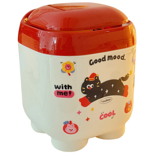 多巴胺桌面迷你垃圾桶2025新款带盖高颜值收纳桶学生宿舍小号纸篓