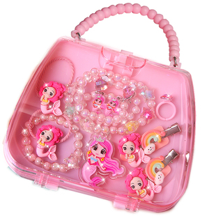 儿童饰品礼物女童发光美人鱼项链礼盒小女孩子手链可爱发夹头饰