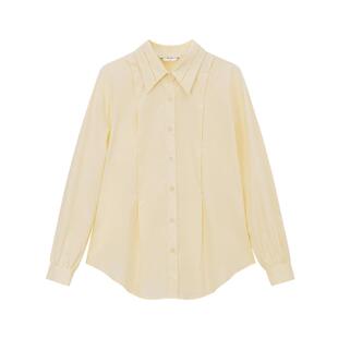 PIT复古法式设计感宽松衬衫女2025春新款简约小个子独特别致上衣