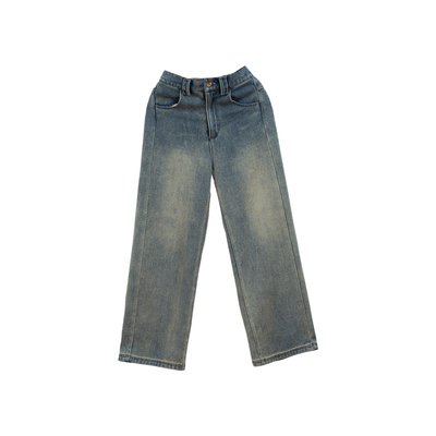 忘城A1145座/风蚀旷野/冬新款加绒加厚保暖蓝色牛仔裤百搭直筒裤