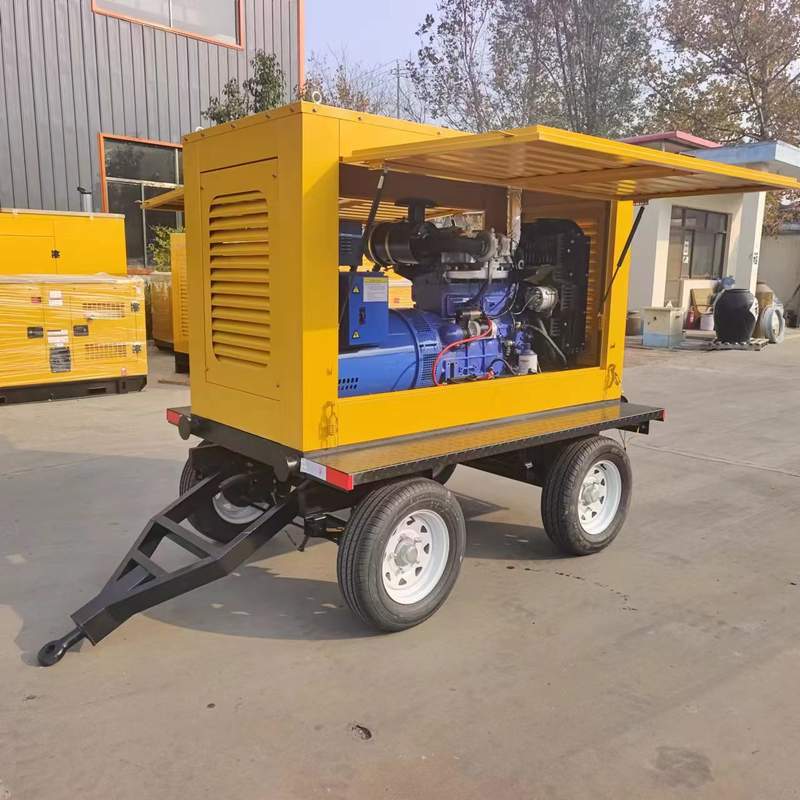 厂家供应50千瓦拖车防雨罩防雨棚发电机组 带轮室外备用发电机