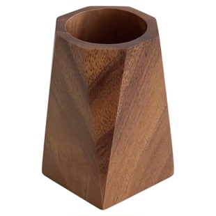 ins复古胡桃木餐具筷子收纳筒桌面实木笔筒化妆刷眉笔整理收纳桶