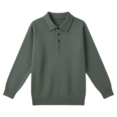 恒源祥保暖翻领毛衣针织polo衫男