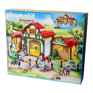 playmobil摩比世界玩具马房大马场马术比赛动物 男女童节生日礼物