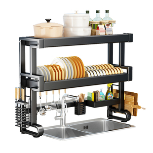 304不锈钢厨房水槽置物架放碗盘碗碟收纳水池多功能洗碗槽沥水架