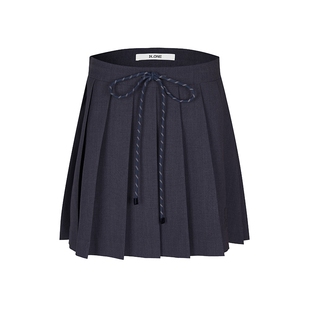 none 老钱风时髦气质百褶裙短款a字2025春新款弹力松紧腰百搭半裙