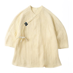 汤尼倍儿 新生儿纯棉半背衣春秋季0-6个月长袖上衣婴儿系带和尚服