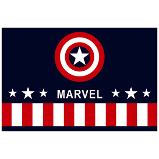 儿童房地毯男孩卧室床边英伦风队长漫威卡通幼儿园爬行地垫可定制