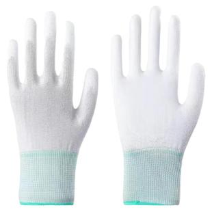 PU手套涂掌涂指白色尼龙工作涂胶浸胶无尘电子防静电透气劳保手套